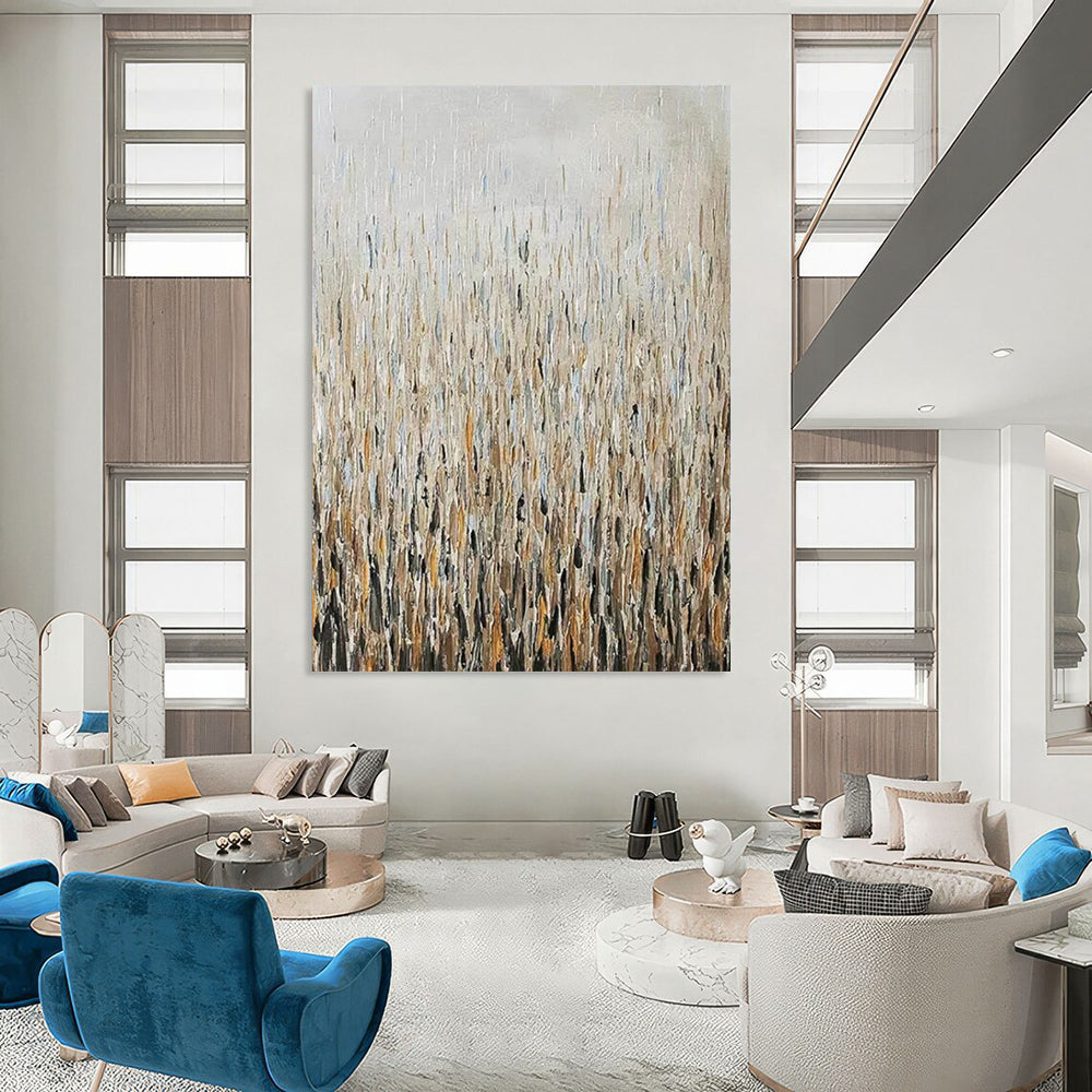 Textured Reed Field - Landscape - Inspired Textured Painting On Canvas CT2295