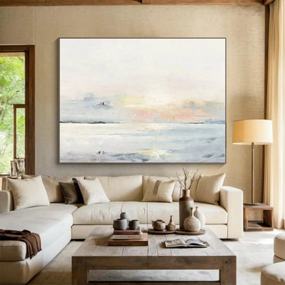 “Abstract Coastal Sunrise” Abstract Impressionist Painting On Canvas DKH406