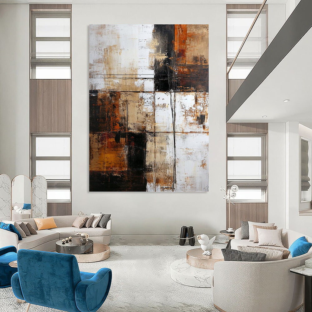 Rustic Abstract in Earthy Tones - Abstract Painting On Canvas DKH1308
