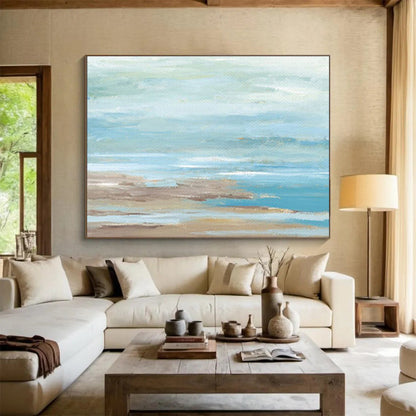 “Soft Coastal Abstract” Abstract Oil Painting On Canvas DKH421