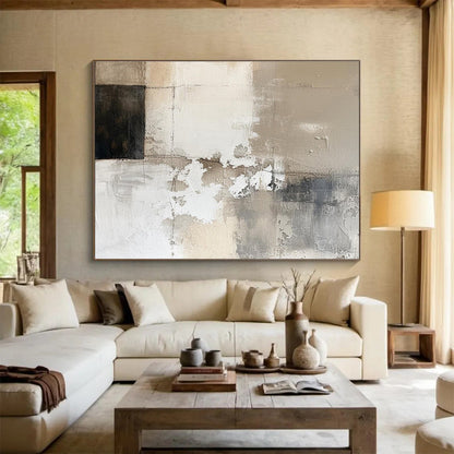 “Neutral - Toned Abstract Patina” Abstract Acrylic Painting On Canvas DKH504