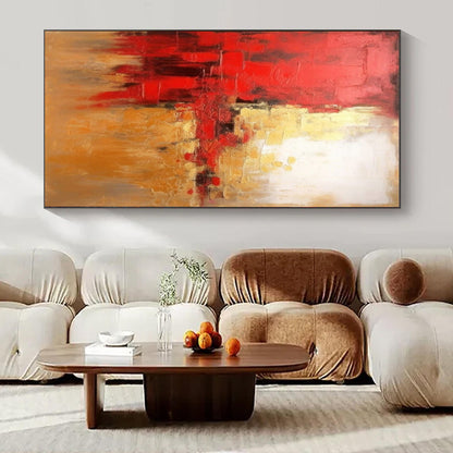 “Red - Gold Abstract Energy” – Abstract Expressionist Art CT1021