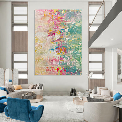 “Pastel Color Fusion” - Impressionist - Inspired Abstract Painting On Canvas DKH1683