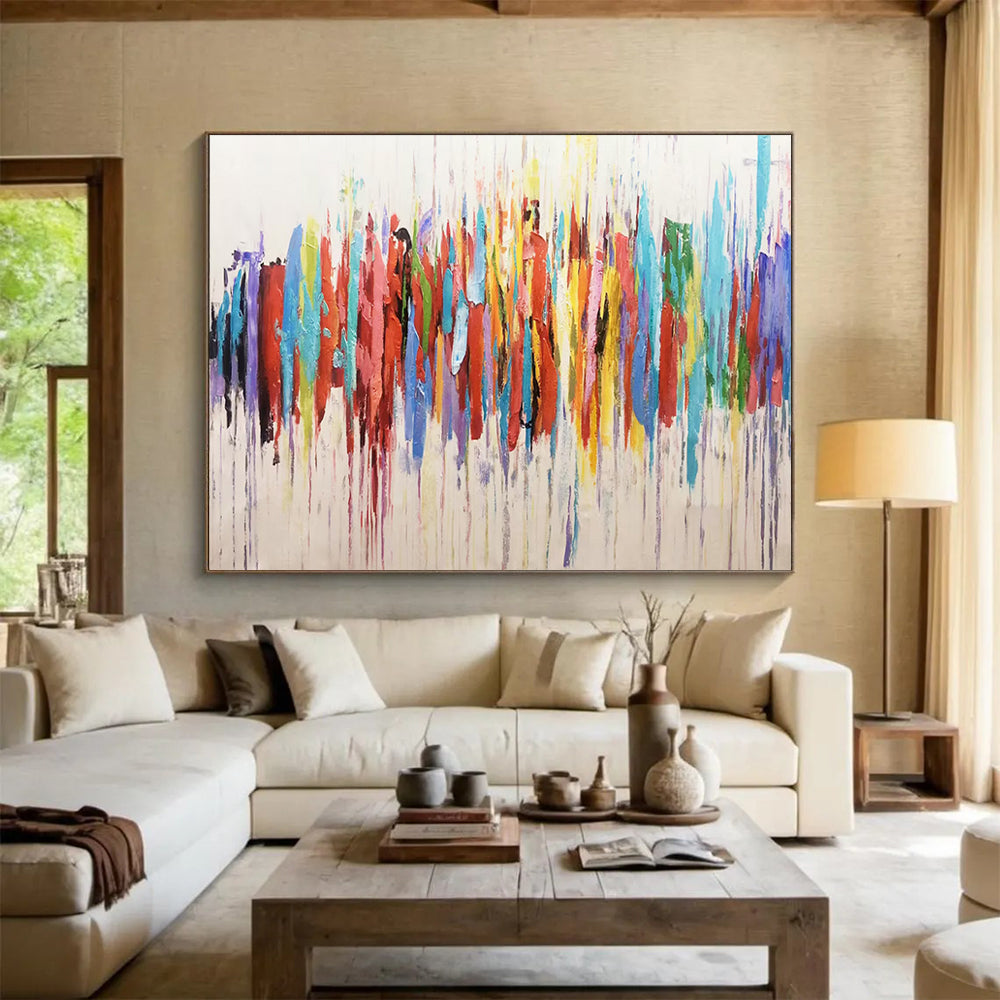 Colorful Dripping Abstract - Abstract Expressionist Painting On Canvas DLZ223