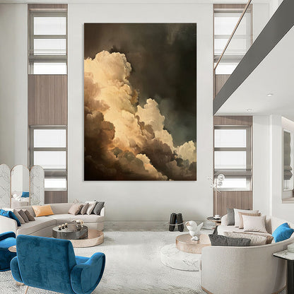 “Dark Sky Cumulus Clouds” - Romantic Realist Painting On Canvas DTP014