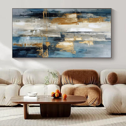 Blue - Grey Urban Gold - Abstract Cityscape Acrylic CT1257
