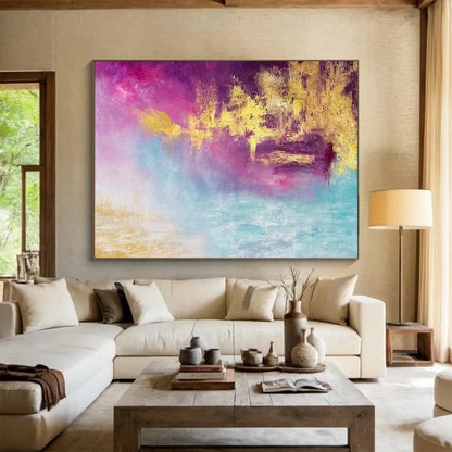 “Dreamy Color Blend - Pinks, Purples, Golds, and Blues” Painting On Canvas DKH015