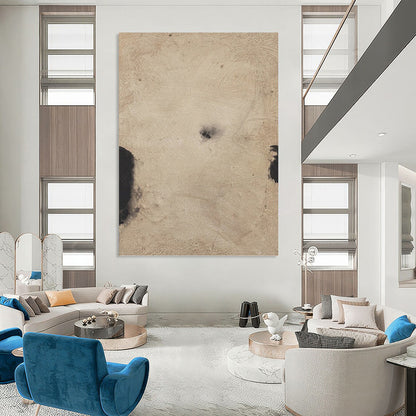 Ethereal Beige and Black Abstract - Abstract Painting On Canvas DKH1421