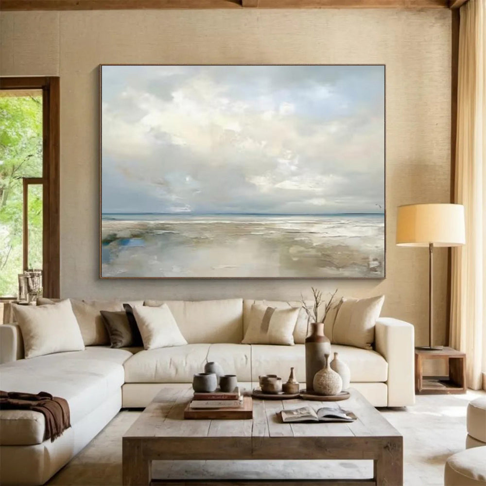 Light and Airy Beach Scene Painting On Canvas DKH322