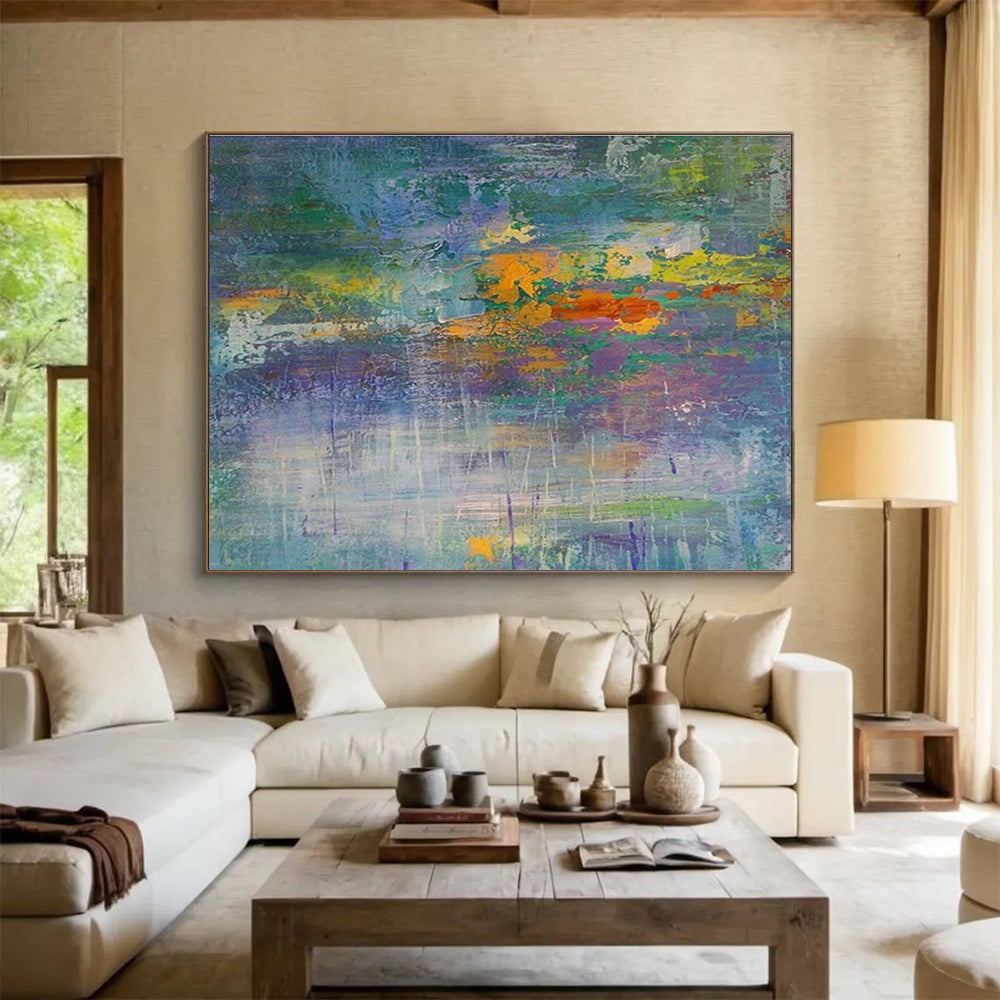 “Color Stream Abstraction” - Multicolor, Layered Abstract Expressionist Painting On Canvas DKH714