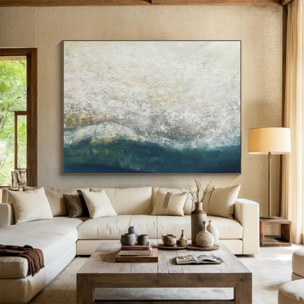 Serene Textured Seascape Painting On Canvas DKH298