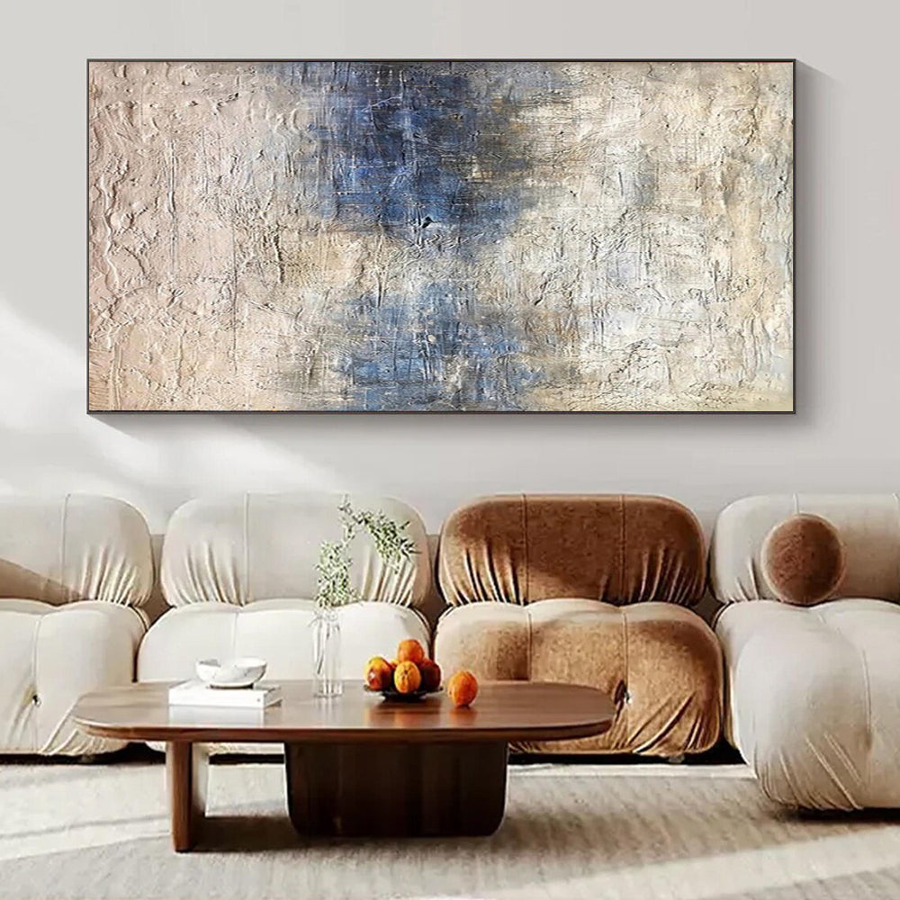 “Blue - Gray Blended Textures” – Abstract Textured Painting CT0965