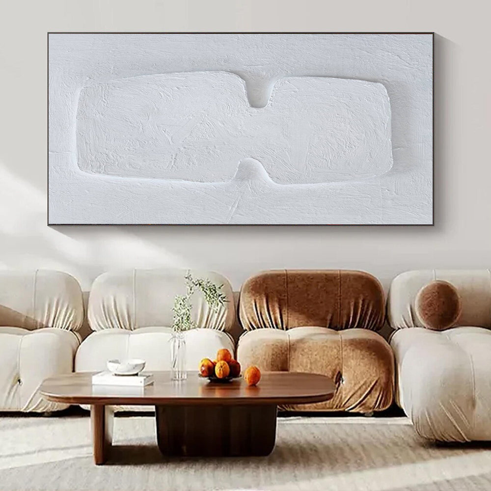“Pure White Textured Form” – Abstract Plaster Art CT0994
