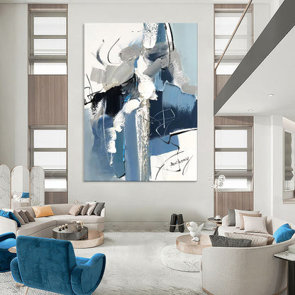 “Dynamic Blue Abstract Strokes” – Expressive Abstract Acrylic CT2082