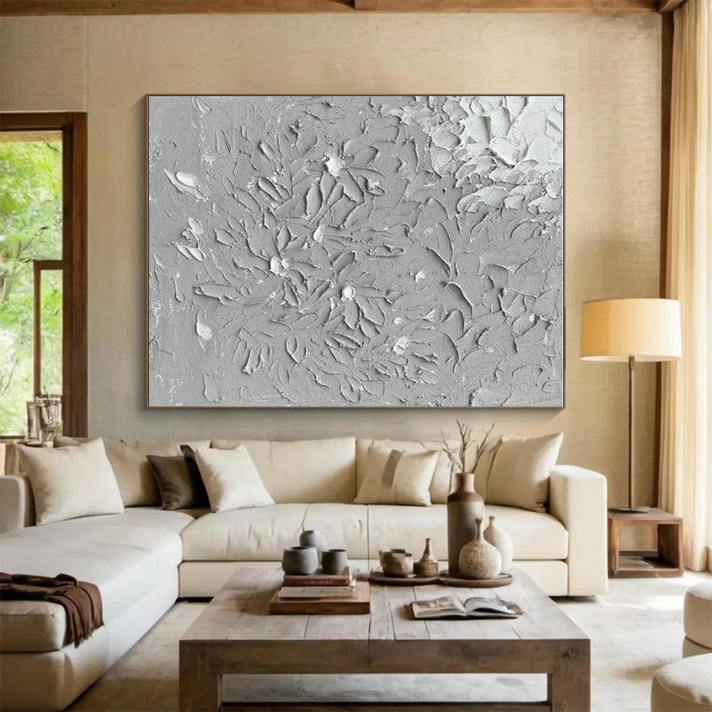 “Gray Textured Floral Abstraction” ，Abstract Textured Painting CT0811