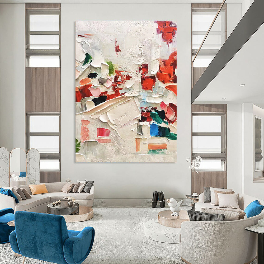 “Colorful Impasto Collage” - Vibrant Textured Abstract Painting DKH1044