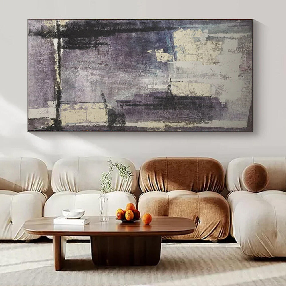 “Purple - Toned Abstract” ，Abstract Textured Acrylic Painting CT0948