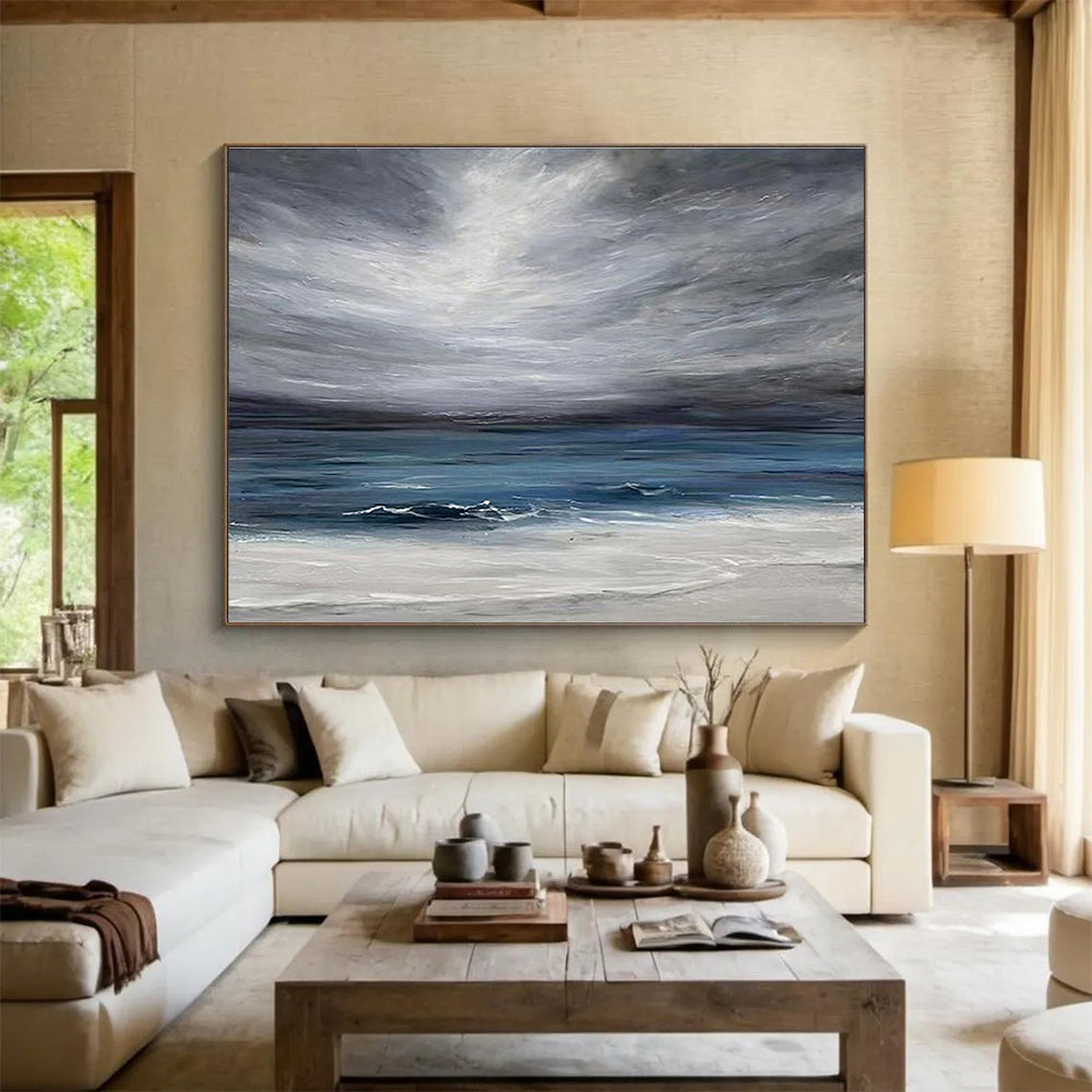 Stormy Sea and Sky Dramatic Painting On Canvas DKH215