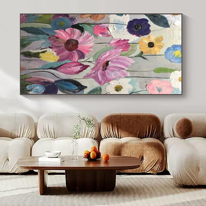 Colorful Impasto Flowers - Impasto Floral Oil On Canvas CT1306