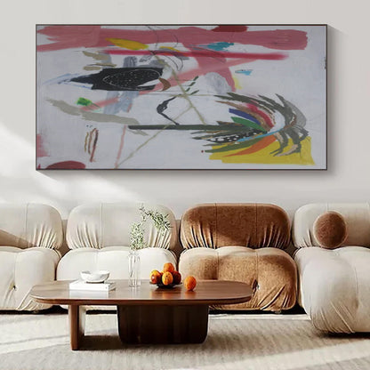 Colorful - Leaf Palm Abstraction - Tropical Art - Style Acrylic Painting CT1411