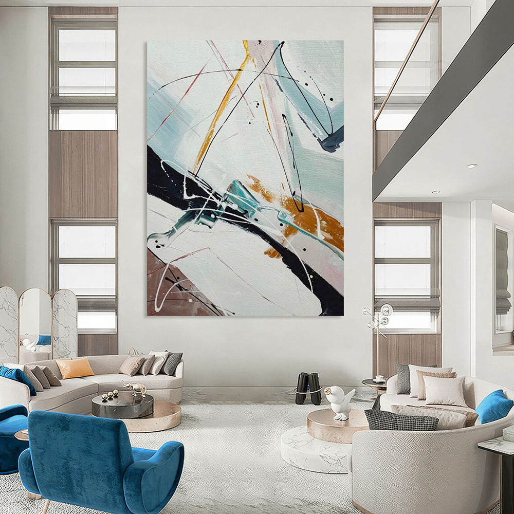 “Dynamic Linear Abstraction” - Abstract Expressionist Painting On Canvas DTP046