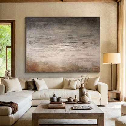 Textured Neutral Abstract Painting On Canvas DKH327