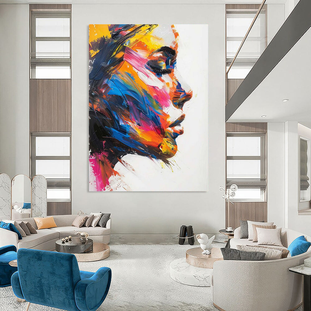 “Colorful Abstract Portrait” - Expressionist Portrait Painting On Canvas DTP089