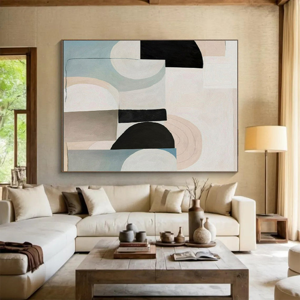 “Soft - Toned Abstract Composition”，Abstract Geometric Style CT0672