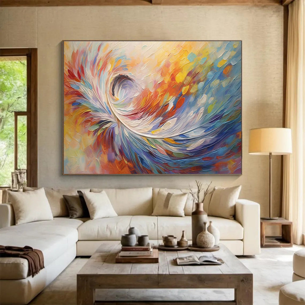 “Color Swirl - Vibrant Multicolor Abstract Painting On Canvas” DKH870