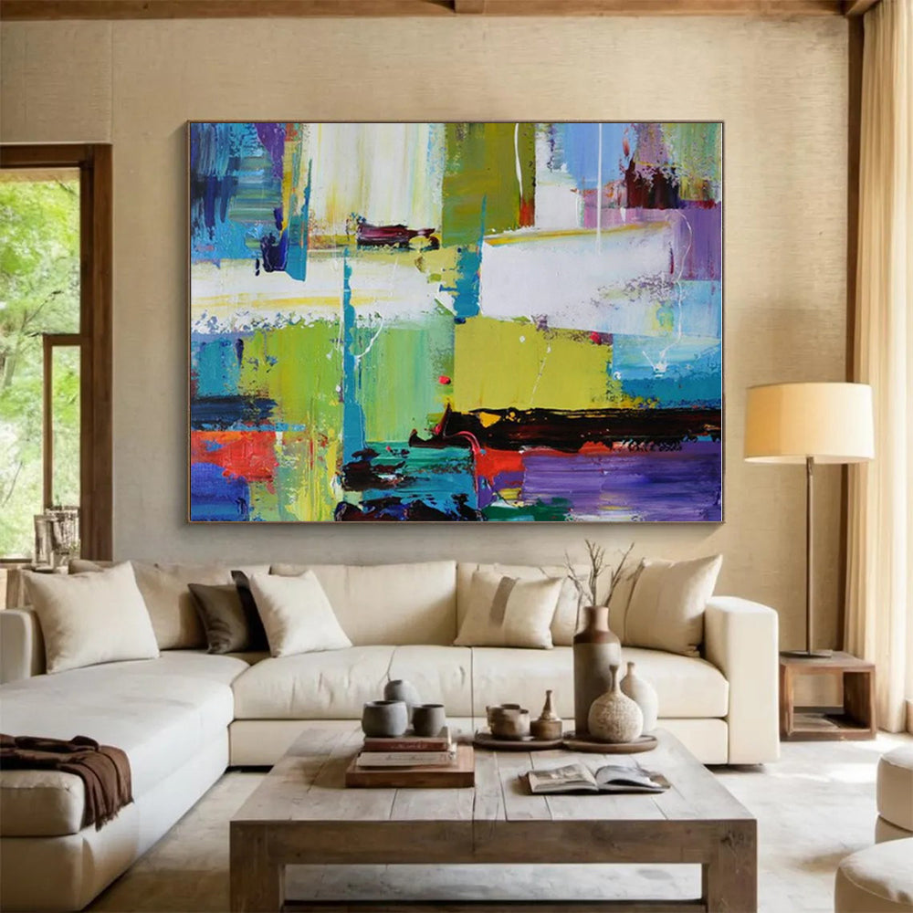 “Vibrant Color Blocks” ，Abstract Expressionist Acrylic Painting CT0896