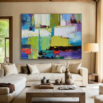 “Vibrant Color Blocks” ，Abstract Expressionist Acrylic Painting CT0896