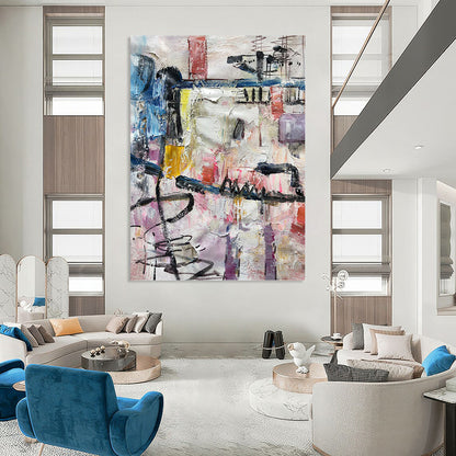 Colorful Urban Abstraction - Abstract Expressionist Painting On Canvas DKH1268