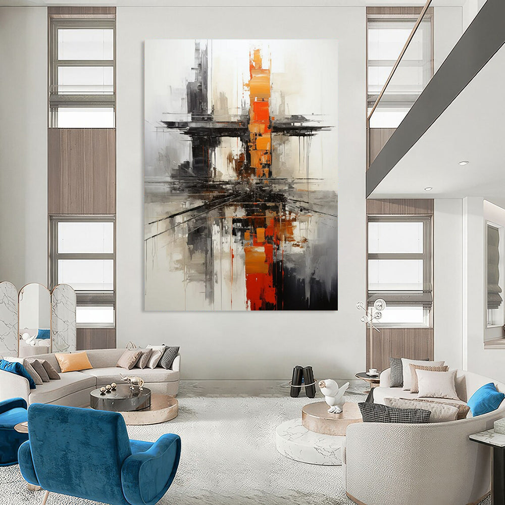 Urban Abstract Reflection - Cityscape - Inspired Abstract Painting On Canvas CT2265