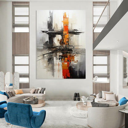Urban Abstract Reflection - Cityscape - Inspired Abstract Painting On Canvas CT2265