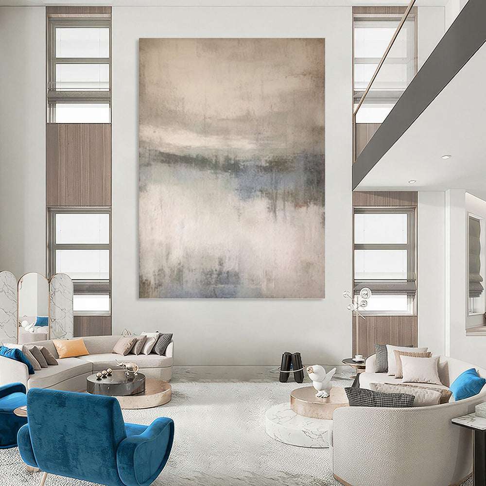 “Muted Tonal Landscape” - Abstract Impressionist - Style Painting On Canvas DKH1667