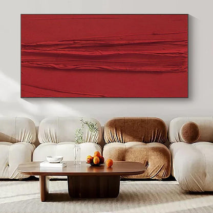 “Bold Red Textured Lines” – Abstract Expressionist Painting CT1071