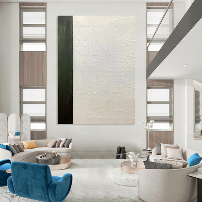 “Textured Script & Green” - White Calligraphy & Green Panel Painting On Canvas DKH1181
