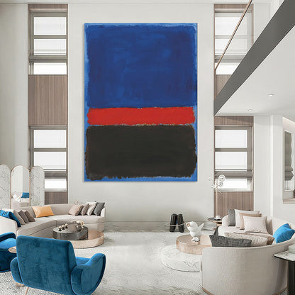 Blue Red and Black Layers Rothko - Inspired Color - Field Art CT1954