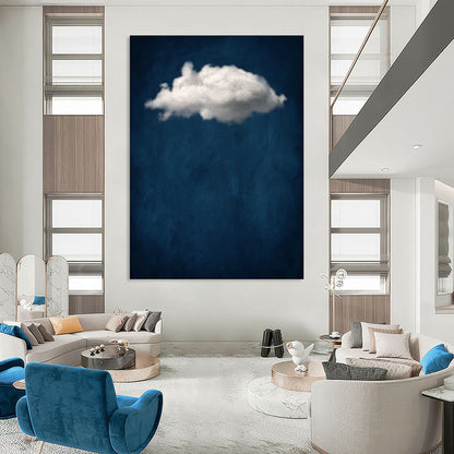 Single White Cloud Deep Blue Minimalist Sky Inspired Art CT1918