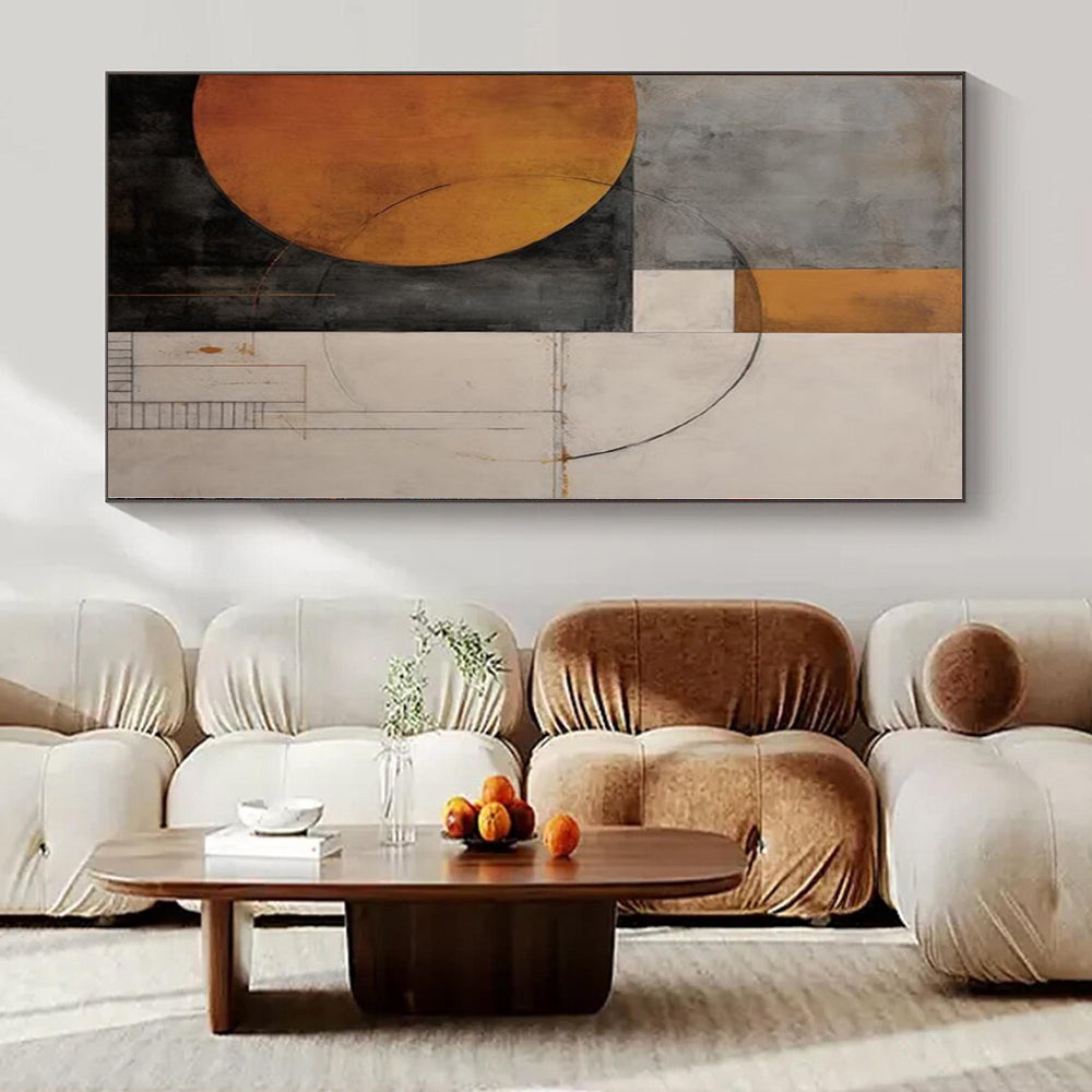 Geometric Shapes in Earth Tones - Abstract Composition Art CT1206
