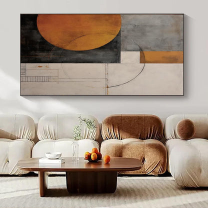 Geometric Shapes in Earth Tones - Abstract Composition Art CT1206