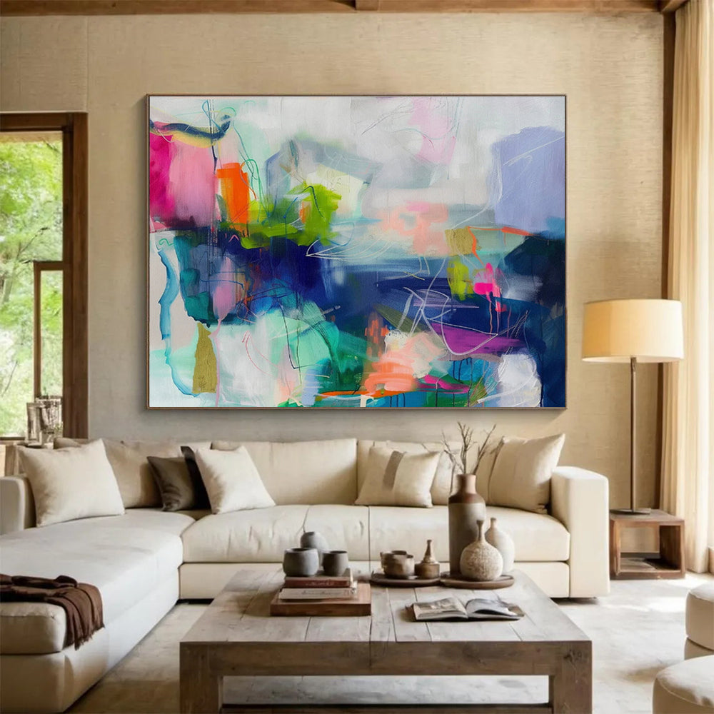 “Bold Color Chaos & Calm” Abstract Acrylic Painting On Canvas DKH474