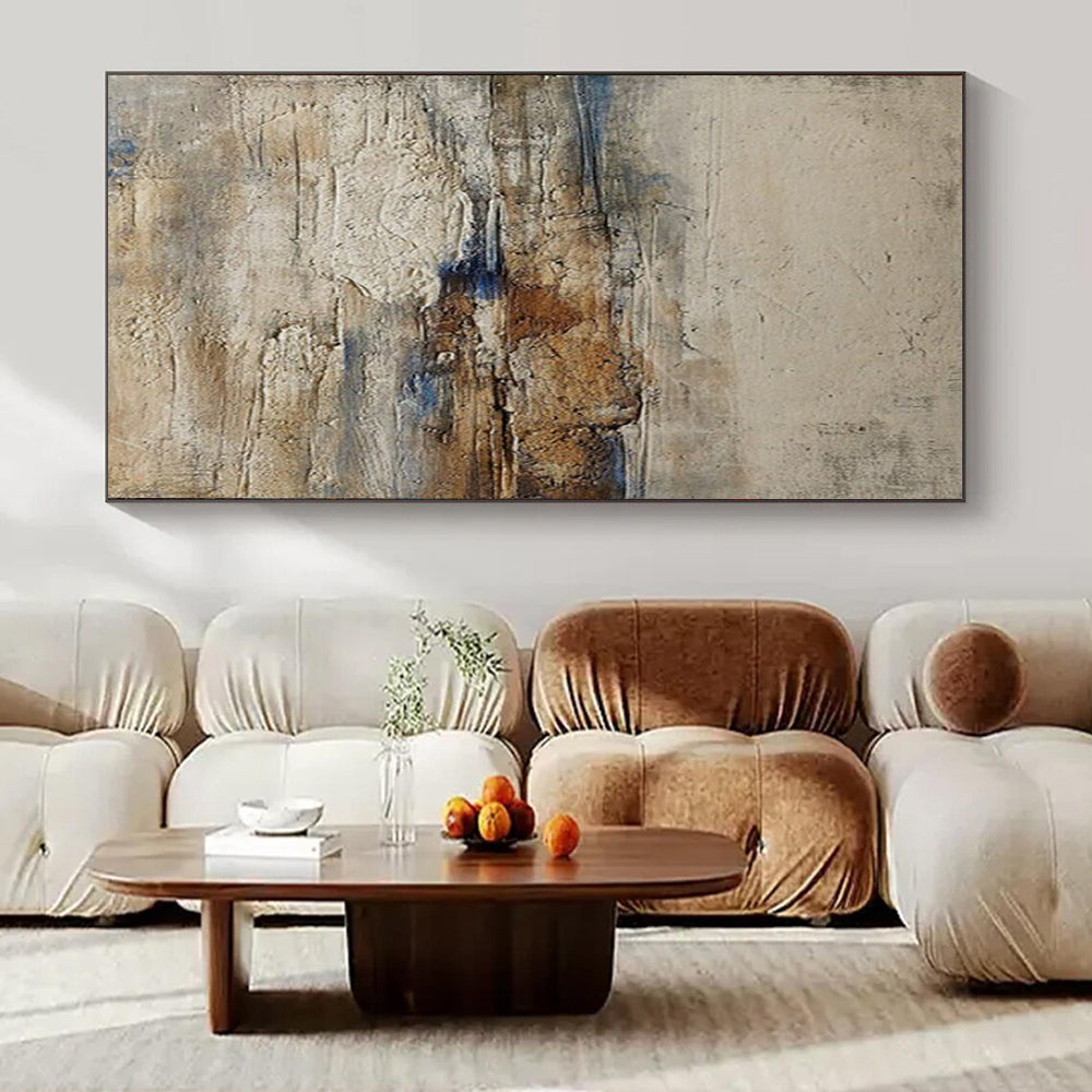 “Beige - Brown & Blue Textured Mix” – Abstract Mixed - Color Art CT0969