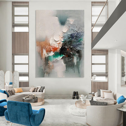 “Textured Abstraction” - Multicolor Textured Abstract Painting On Canvas DKH1572