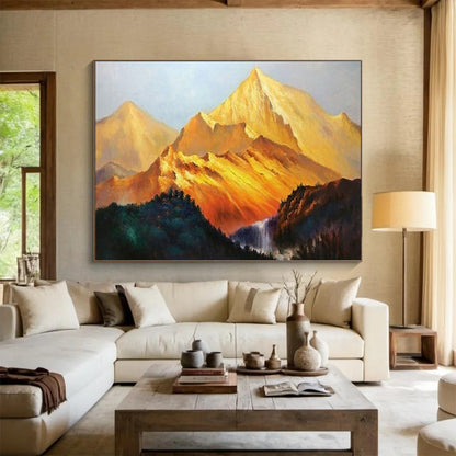 “Golden Mountain Landscape” Realistic Oil Painting On Canvas DKH433
