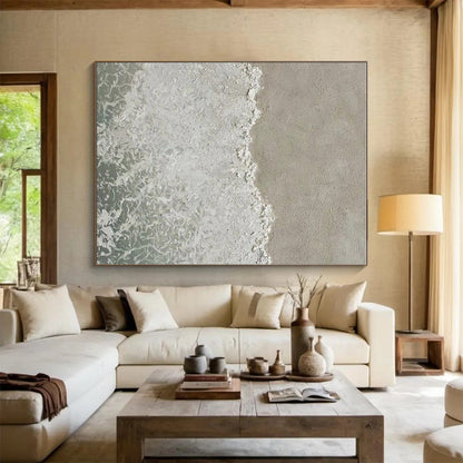 “Textured Beach Wave”，Abstract Impasto Style CT0678