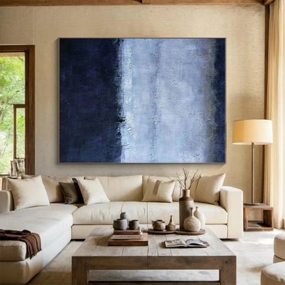 “Moody Blue Gradient” ，Abstract Seascape Oil Painting CT0897