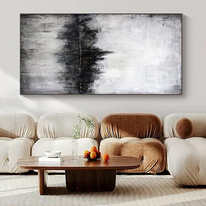 “Black - White Abstract Landscape” – Abstract Landscape Painting CT1147