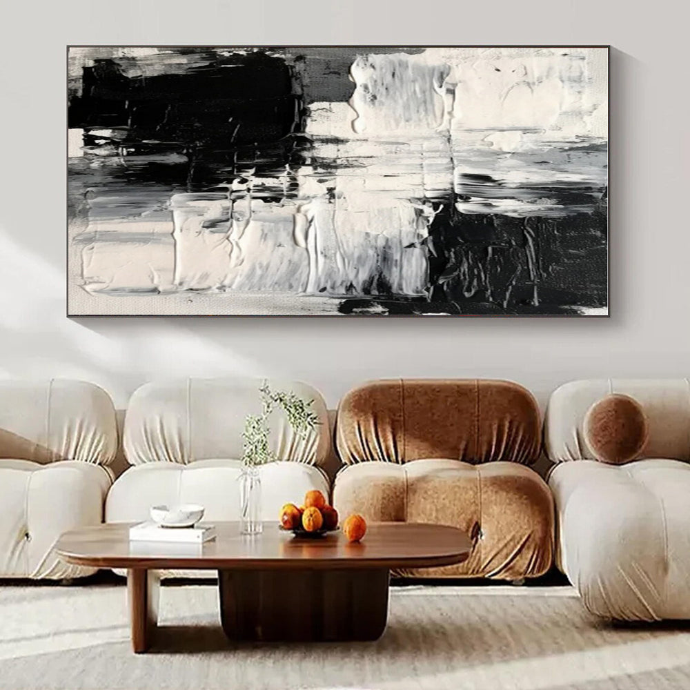 Monochrome Textured Chaos - Abstract Impasto Oil CT1248