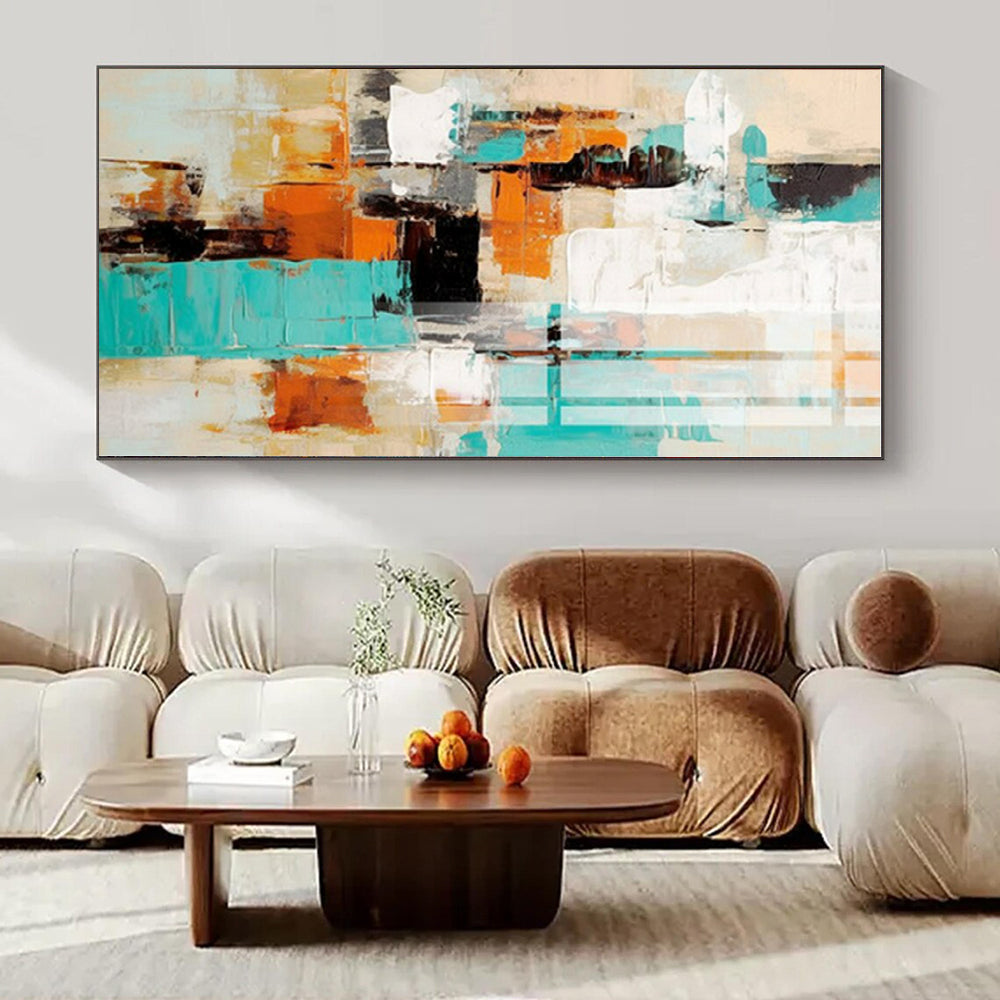 Teal - Orange Urban Abstract - Abstract Cityscape Acrylic CT1272